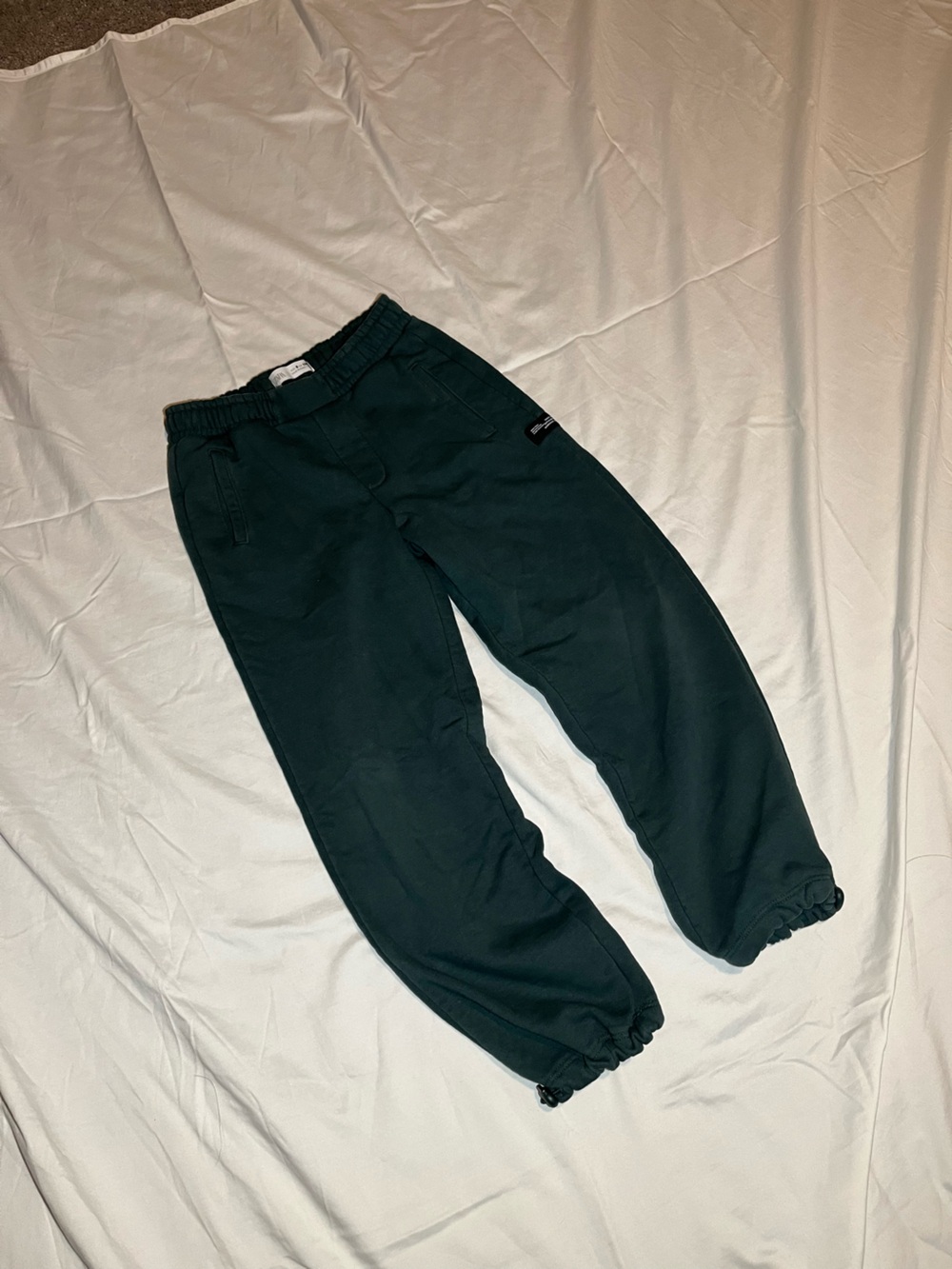 Zara Dark Green Elastic Cuffed Jogger Pants
